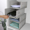 JingPeng Set of 4 Stackable Bedroom Wardrobe Organiser Plastic Storage Box Trays