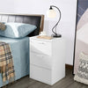Modern Bedside Table Nightstand Cabinet with 3 Drawers Storage Bedroom White