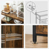 Industrial Kitchen Storage Cabinet Rustic Buffet Sideboard Glass Cupboard Doors