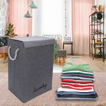 LARGE LAUNDRY BASKETS WASHING CLOTHES FOLDING STORAGE BASKET BIN HAMPER WITH LID