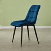 Set of 2 Velvet Dining Chairs Soft Padded Seat Metal Legs Modern Office Kitchen