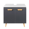 Bathroom Sink Cabinet Under Basin Unit Cupboard Storage w/Shelves Furniture Grey