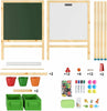 Kids Easel Wooden 2in 1 Blackboard Whiteboard White Drawing Writing Chalk Board