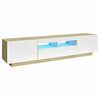 Modern TV Unit Cabinet Stand High Gloss Doors 200cm with LED Lights Drawers