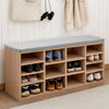Shoe Storage Rack Cabinet Shoe Bench Shoe Shelf 14 Compartments with Cushions