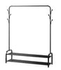 Heavy Duty Clothes Hanging Rail Clothing Coat Stand Double Shoe Rack Shelf Hooks