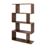 Wood Modern Book Shelves 4 /6 Tier S Shape Bookshelf Case Storage Unit Bookcase