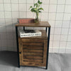 Industrial Style Wooden/Steel Rustic Bedside End Table Nightstand Shelf Cabinet