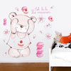 Macaron Bear Wall Stickers for Kids Children Bedroom Decal Decorations UK Seller