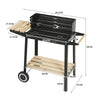 Rectangular BBQ Barbecue Steel Charcoal Grill Outdoor Patio Garden Wheels