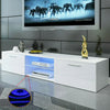 62.99" Modern TV Unit Cabinet TV Stand - Matt Body & High Gloss Doors LED Light