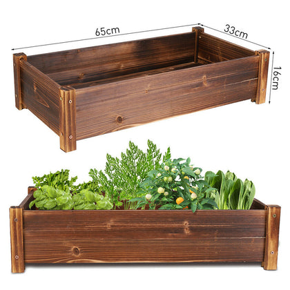 Rustic Wooden Planters Garden Outdoor Flower Plant Grow Trough Container Box