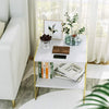 End Table 2 Tiers Side Table Square Nightstand Living Room Table 50x50x50cm