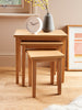 Nest of 3 Tables Nesting Coffee Side Table Wooden White Pine Space Saving Table