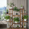 Multi-layer Flower Pots Shelf Wooden Storage Unit Planter Ornament Display Stand