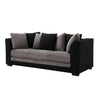 Brand New 3 Seater Black&Grey Chenille Fabric Sofa Armchair Couch Settee Home