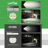 4x Litom LED Solar Power Motion Sensor Wall Lights Outdoor Garden Security Lamps