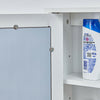 Bathroom Cabinet Storage Cupboard with Mirror Wooden Shelves White Wall Mounted