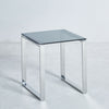 55cm Square Coffee Table with Clear Grey Tempered Glass Top & Chrome Base Design