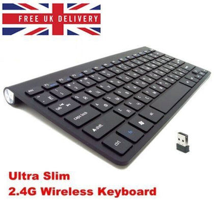 NEW Slim Wireless Bluetooth Keyboard For iMac iPad Android Phone Tablet PC Black