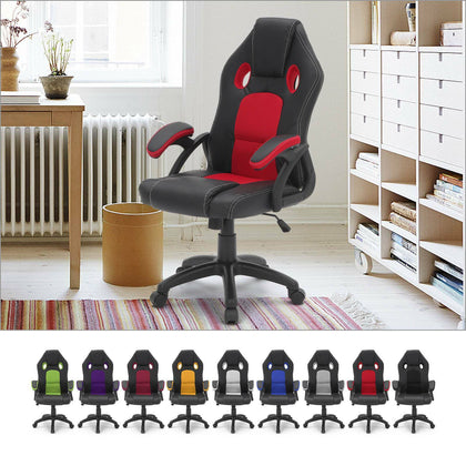 Executive Racing Gaming Computer Office Chair Adjustable Swivel ReclinerLeather