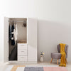 3 Door 3 Drawer Soft Close Wardrobe - Modern Bedroom Furniture Matte White UK
