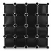 Interlocking 16 Compartment Shoe Organiser Storage Cube Rack Black White Design