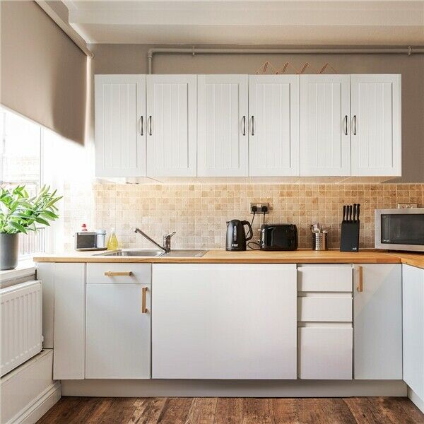 Bathroom Wall Cabinets Cupboard with Double Door & Adjustable Shelf Storage Unit