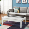 Wooden Coffee Table with Sliding Top Hidden Storage Half Lift Up Top Black/White