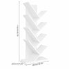 White 9 Tier Tree Bookshelf MDF Standing Bookcase Rack Small Space Home/Office