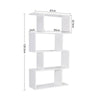 Wood Bookcase Bookshelf S Shape 6 Tier Shelves Free Standing Shelving Storage