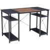 Industrial Rustic Wood Computer Desk with Storage Shelves PC Study Work Table