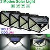 4X 100LED Solar Power PIR Motion Sensor Wall Lights Outdoor Garden Security Lamp