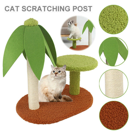 Cat Tree Bed Sisal Scratching Post Kitten Activity Center Scratcher Toy Tower