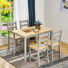 Compact Solid Wood Dining Table and 4 Chairs Set Home Kitchen Furniture 4 Colors