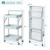 3 Tier Kitchen Trolley Cart Handle Slim Rolling Wheel Storage Basket Rack Salon