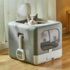 Cat Litter Box Flip Pet Cat Litter Tray Box Hooded Toilet Charcoal Filter Deep