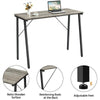 Computer Desk Simple PC Laptop Study Desk for Home Office Writing Table Grey