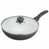 Bergner Grey 26cm Non Stick Aluminium Induction Frying Pan Pot With Lid Cookware