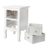 1 Pair White Bedside Tables Unit Nightstand Cabinet with Drawers Bedroom Storage