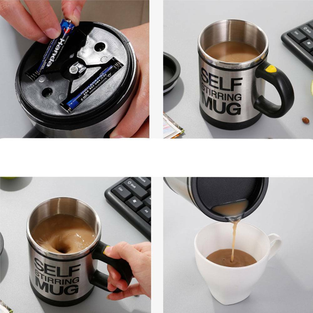 Self Stirring Mug Stainless Steel Lazy Automatic Mixing Cup Coffee Tea Milk  Gift