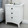 3 Drawer Bedside Table Cabinet Nightstand Wooden Chest of Drawer Bedroom White