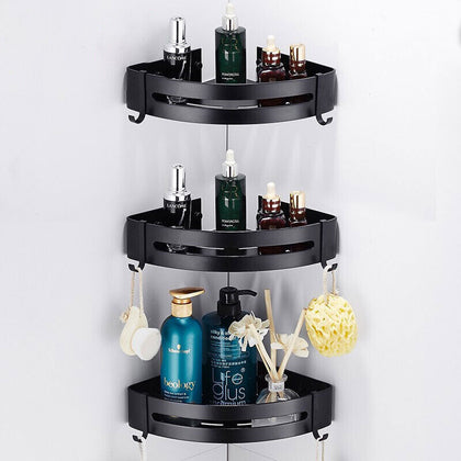 3 Tiers Corner Storage Shower Rack Shelf Organiser Bathroom Caddy Basket Tidy