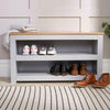 Grey Langdale Shoe Bench Cabinet 2 Shelves Hallway Rack Storage Cupboard