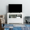 Modern White TV Unit Cabinet Stand High Gloss Doors Matt Body RGB LED Lights