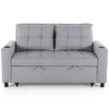 HUDSON 1-SEATER, 2-SEATER SOFA BED LINEN FABRIC WITH CUP HOLDERS GREY