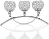 Silver 3 Arms Crystal Tea Light Candle Holders Centerpieces Table Candelabras UK