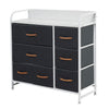 7-Drawer Chest of Drawers Fabric 3-Tier Storage Organizer Grey Bedroom Cabinet
