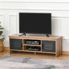 Industrial TV Stand Metal Drawers Media Shelf Storage Rustic Brown Cabinet Unit