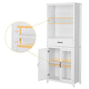 Home/Office Bookcase Storage 5-Tier Shelves with 1 Drawers 2 Doors 180x74x35CM